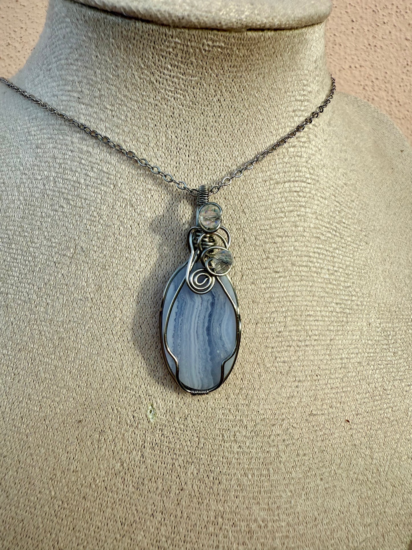 Collana Agata Blue Lace