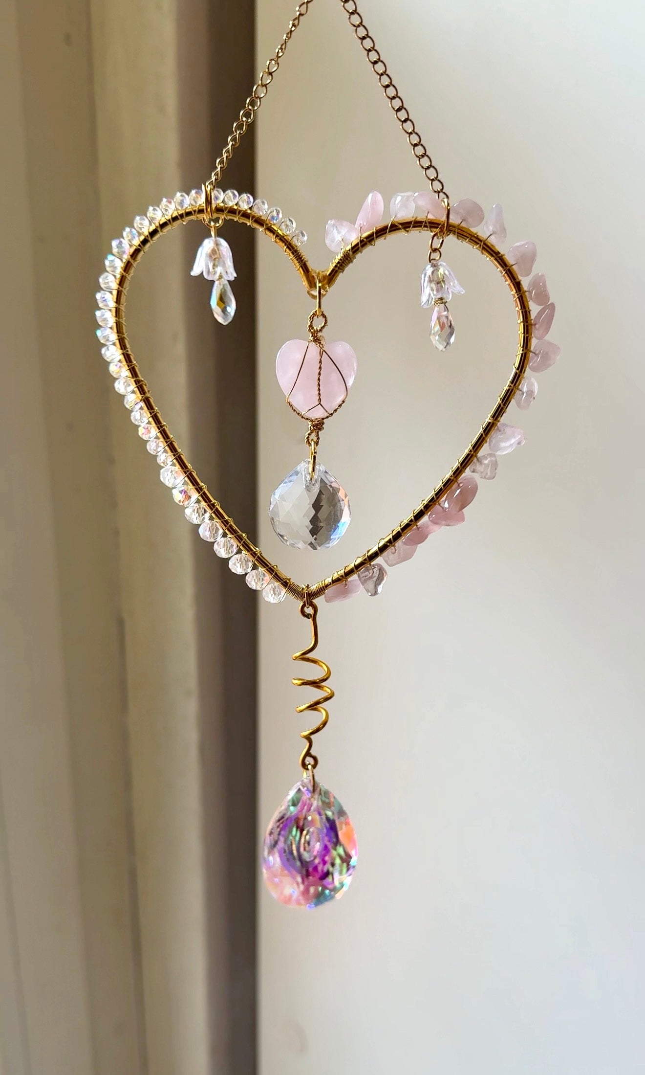 Cuoricino con quarzo rosa