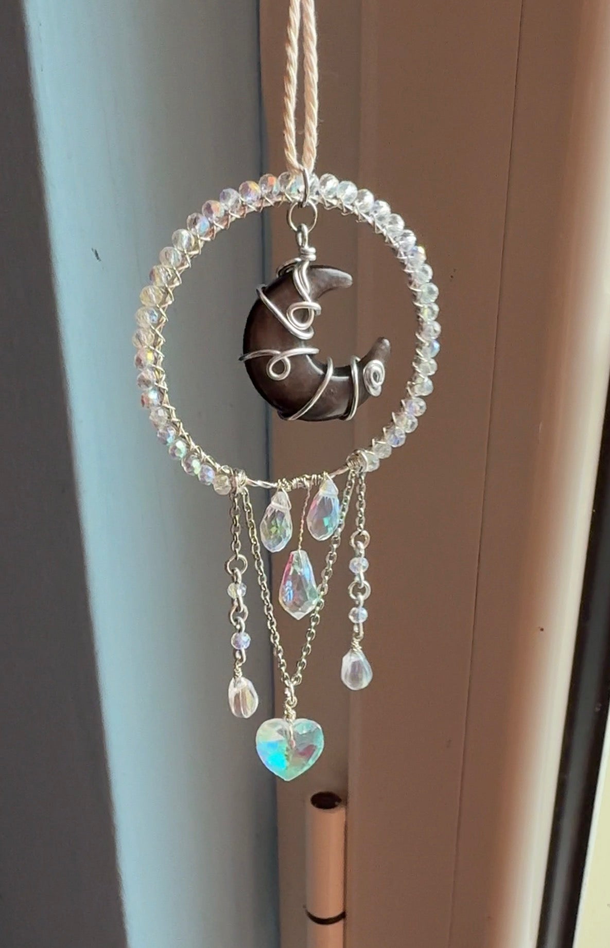 Mini con luna in Ossidiana Argentata