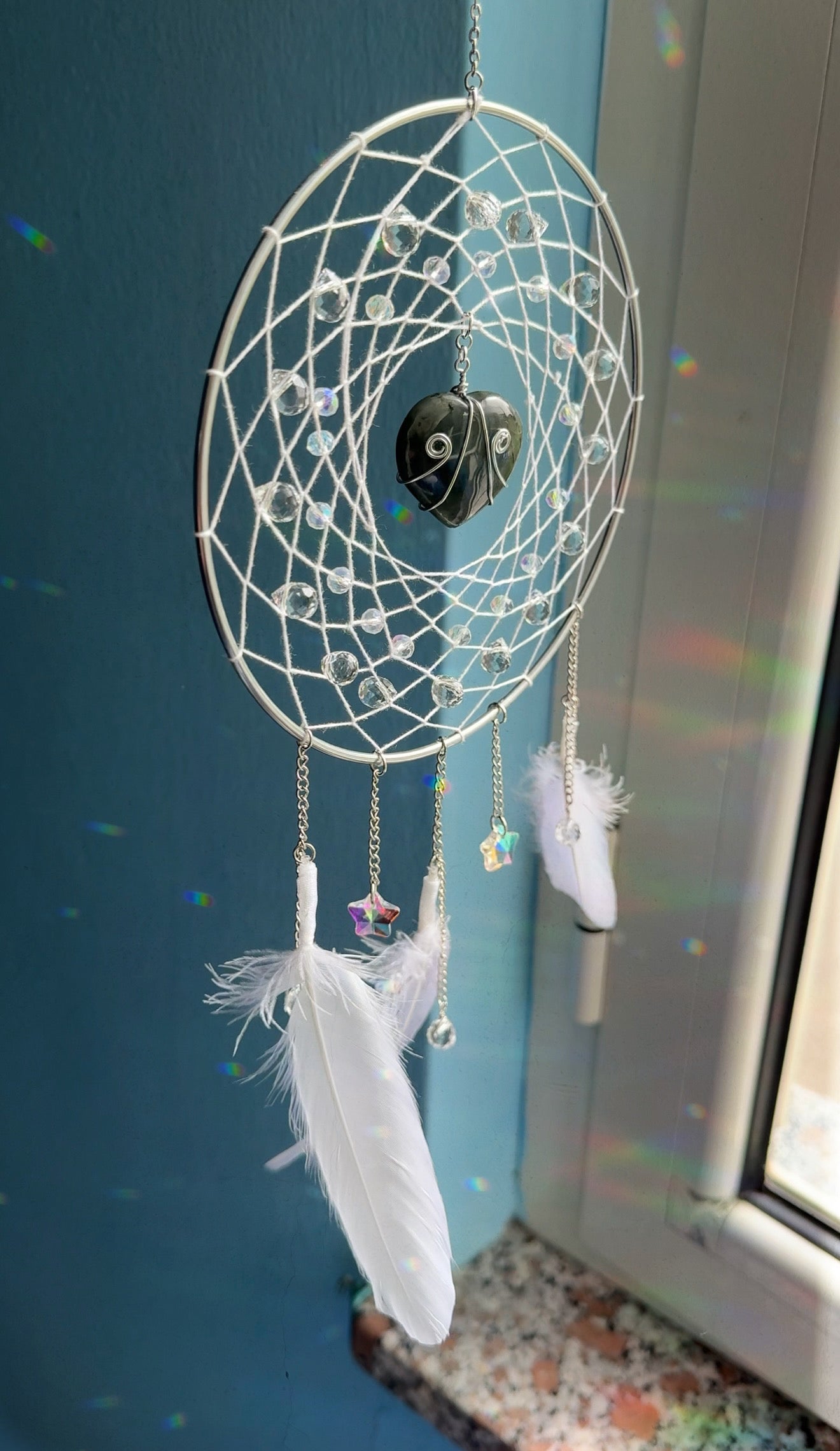 Acchiappasogni cuoricino in Labradorite