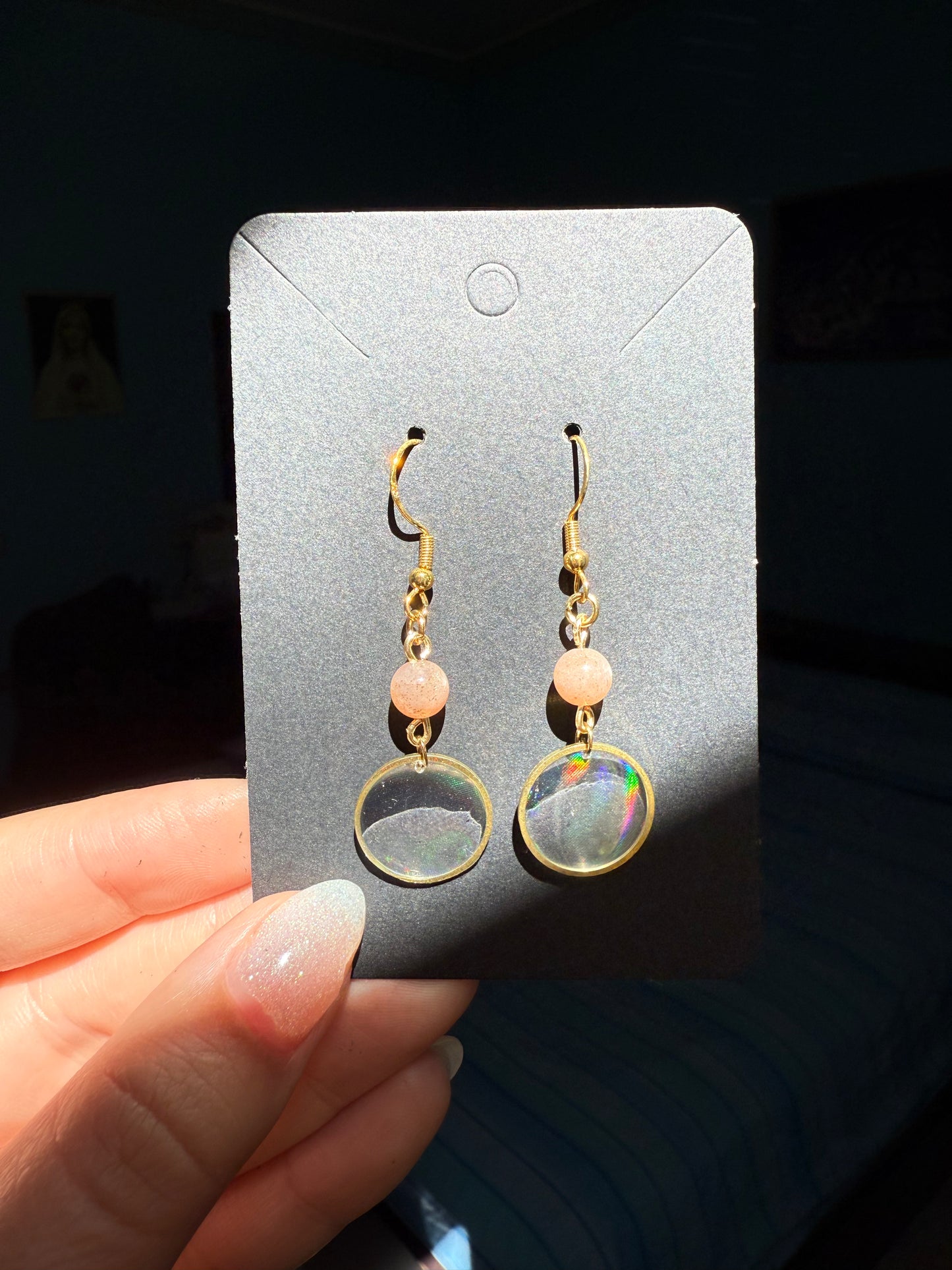 Orecchini Holo 925 (con perline di cristalli naturali)