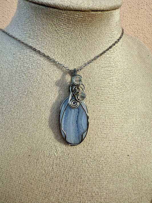 Collana Agata Blue Lace