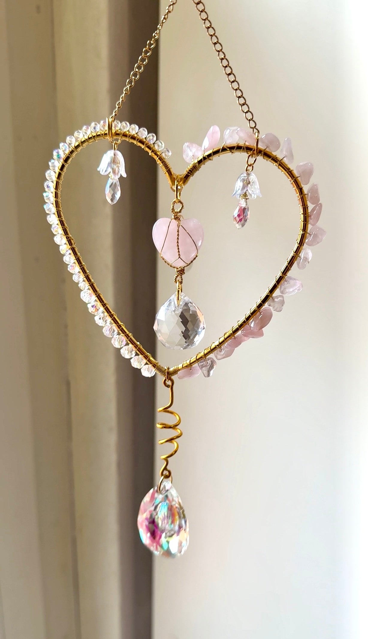 Cuoricino con quarzo rosa