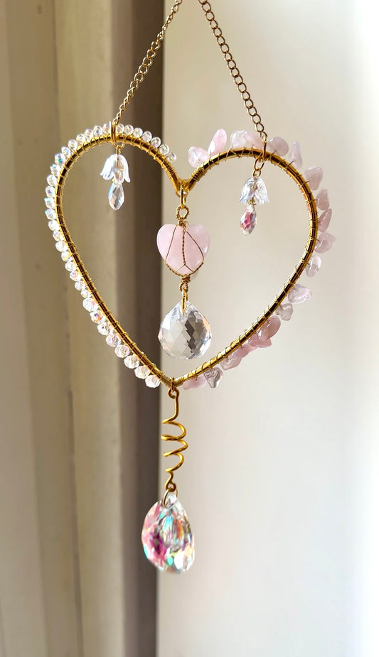 Cuoricino con quarzo rosa