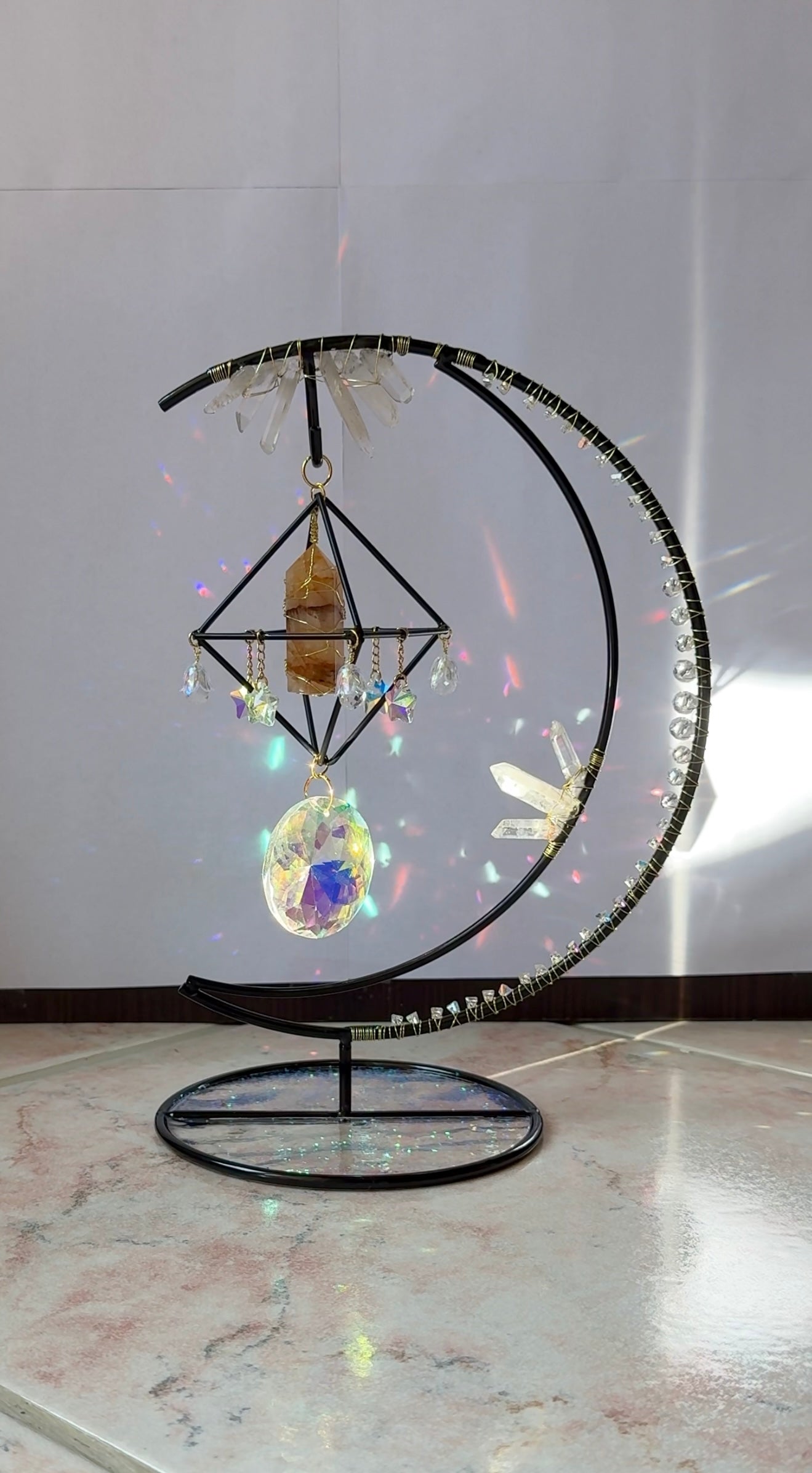 Acchiappasole da tavolo Golden Healer (Quarzo Guaritore)