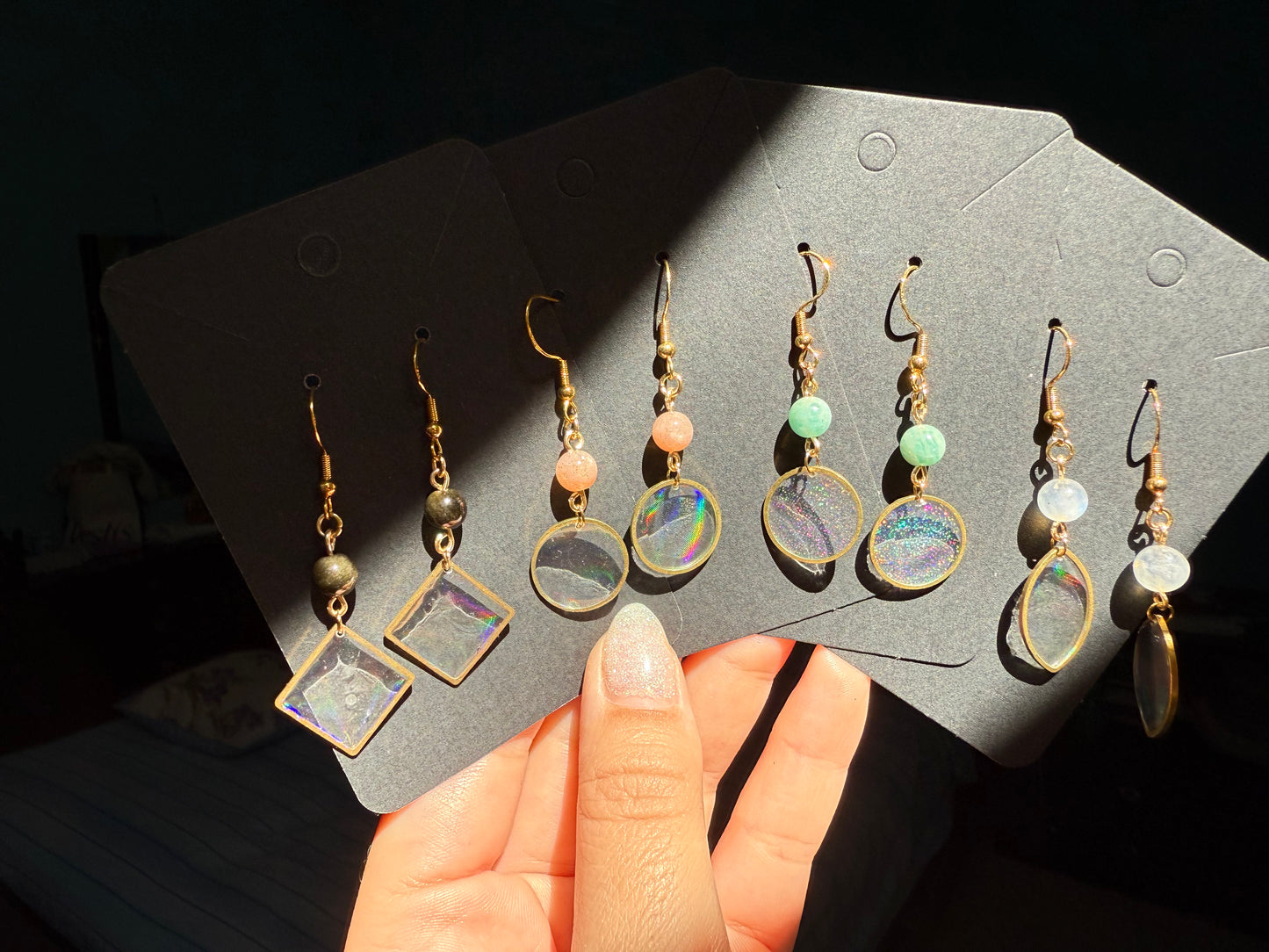 Orecchini Holo 925 (con perline di cristalli naturali)