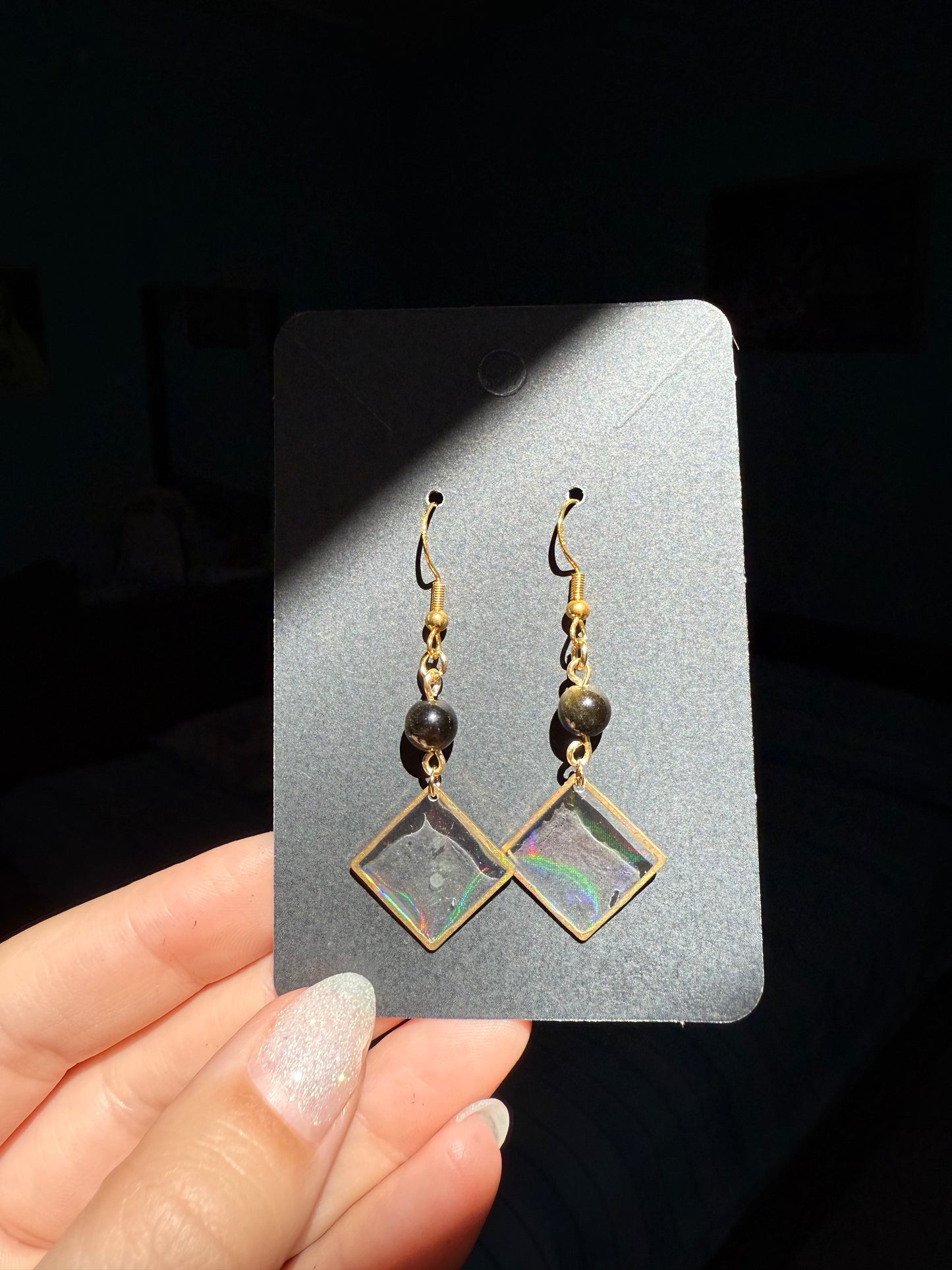 Orecchini Holo 925 (con perline di cristalli naturali)