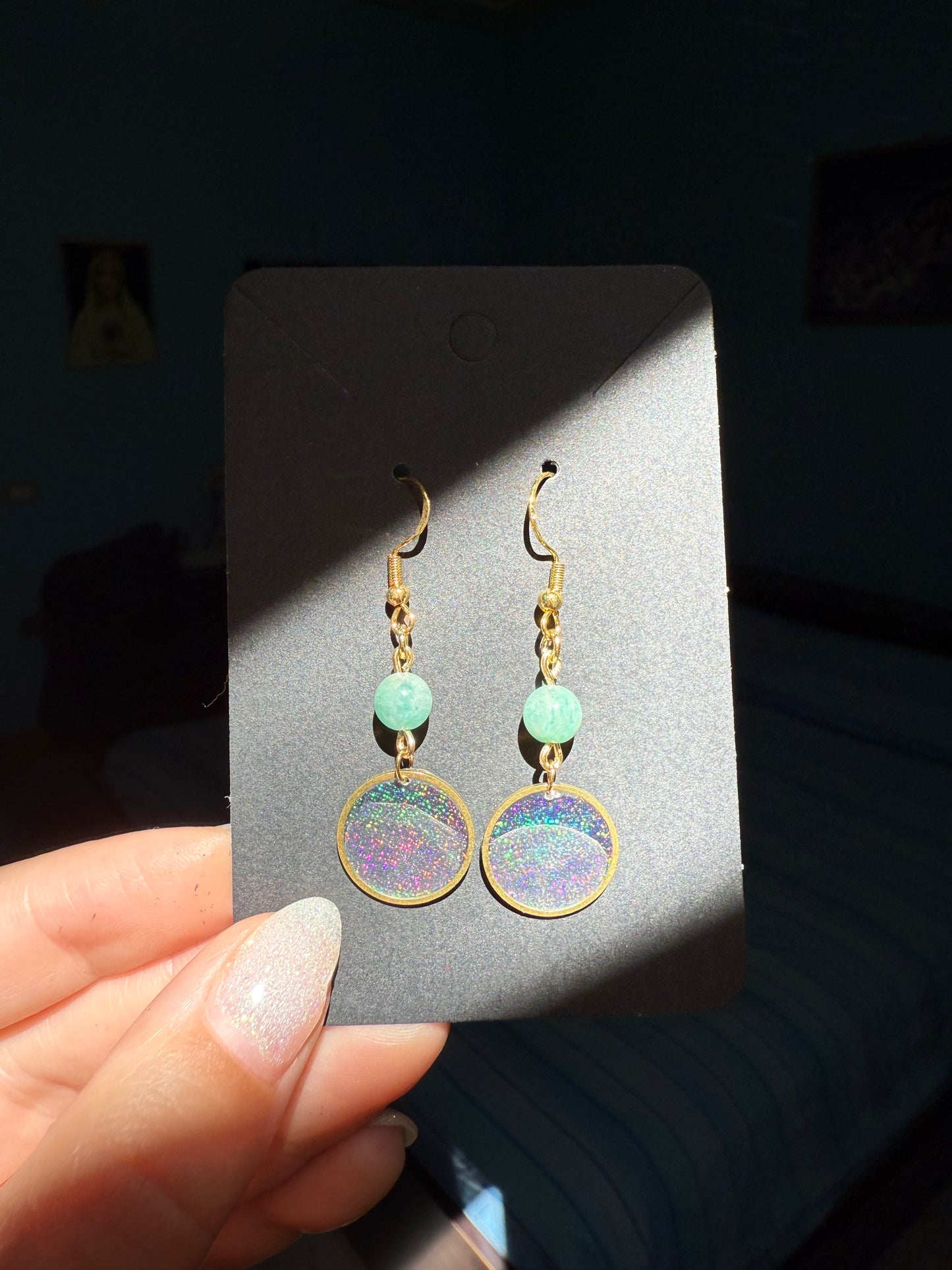 Orecchini Holo 925 (con perline di cristalli naturali)