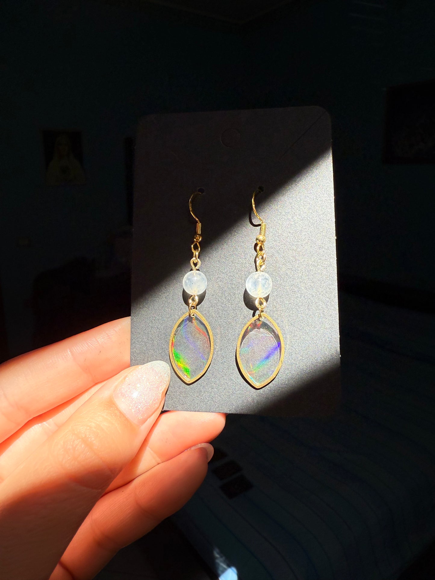 Orecchini Holo 925 (con perline di cristalli naturali)