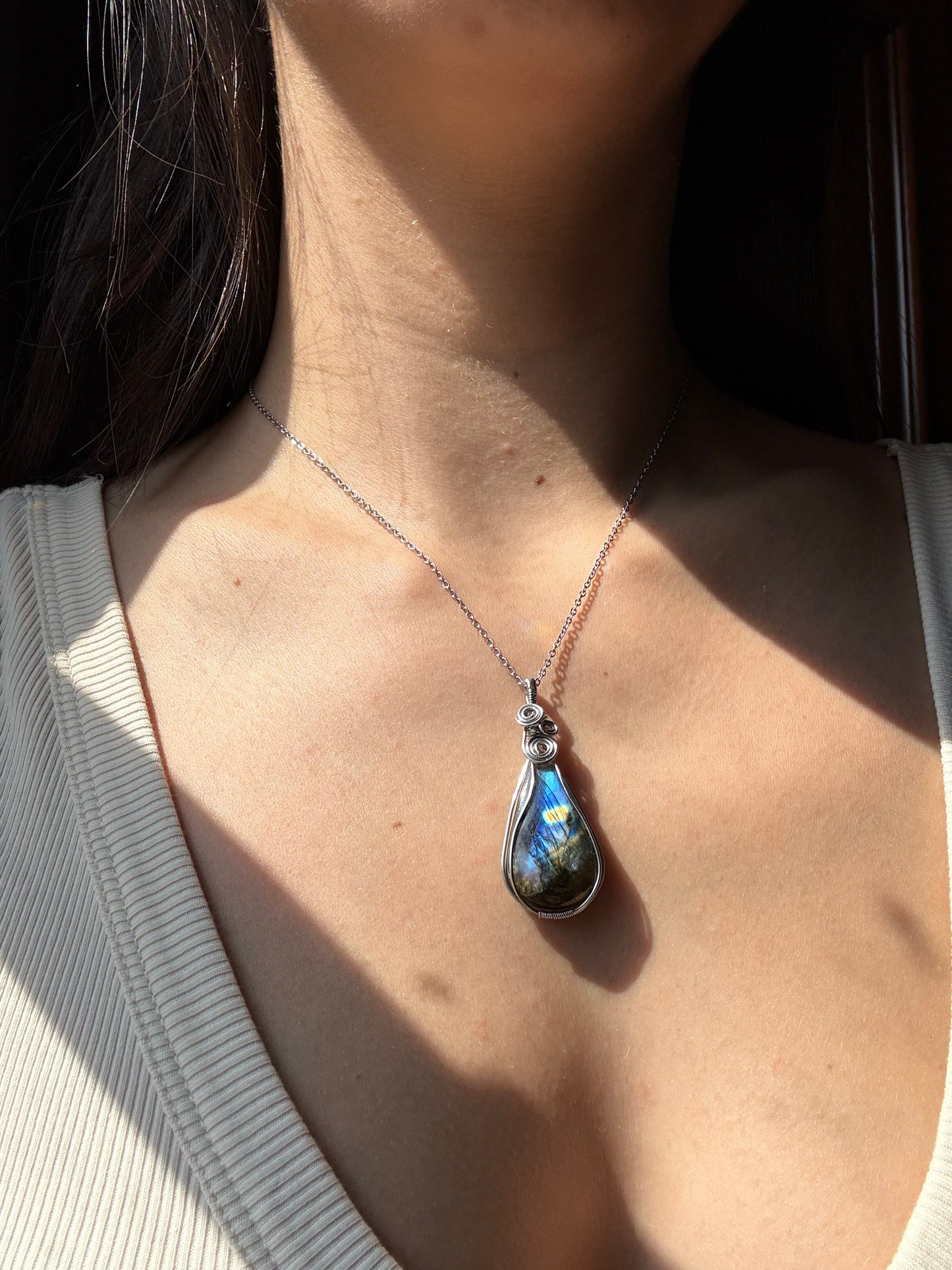 Collana Labradorite "Notte Stellata" di Van Gogh