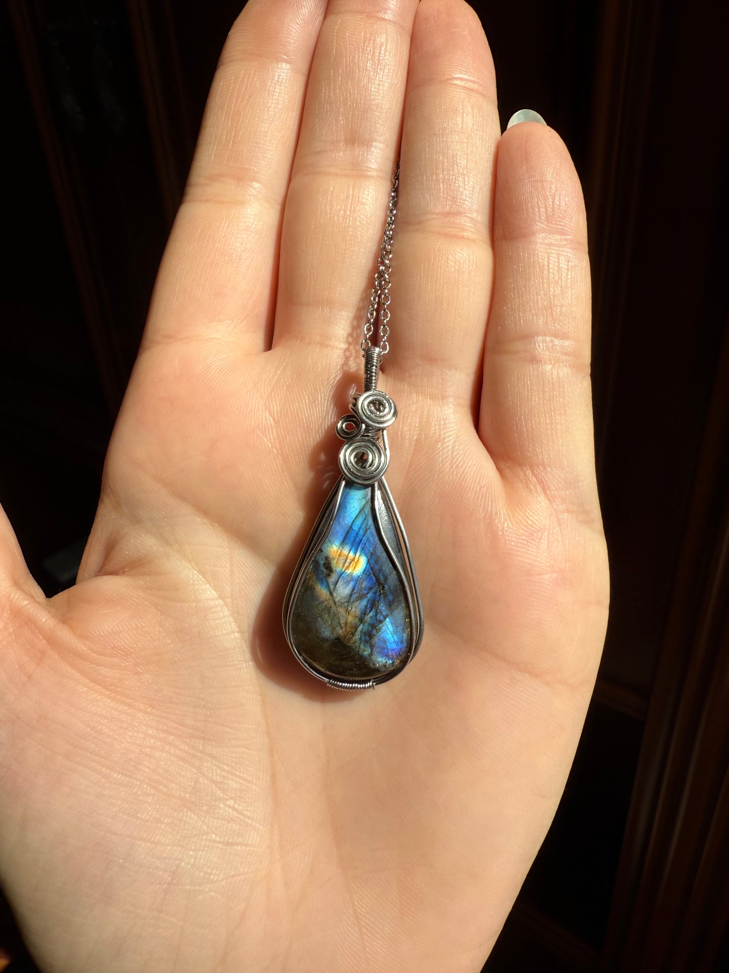 Collana Labradorite "Notte Stellata" di Van Gogh